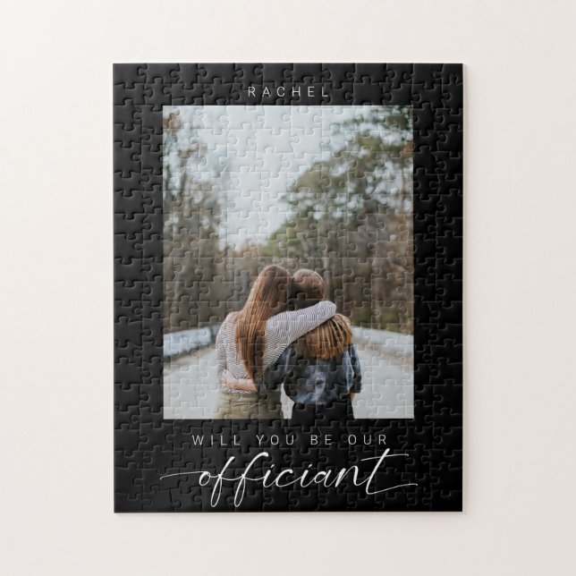 Will you be our Officiant Minimal Photo Modern Jigsaw Puzzle (Vertical)