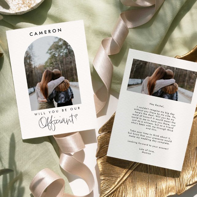Will you be our Officiant Minimalist Photo 2-sided (Creator Uploaded)