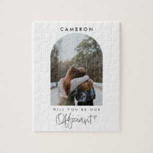 Will you be our Officiant Minimalist Photo 2-sided Jigsaw Puzzle