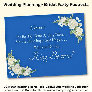 Will You Be Our Ring Bearer? Cobalt Blue & White