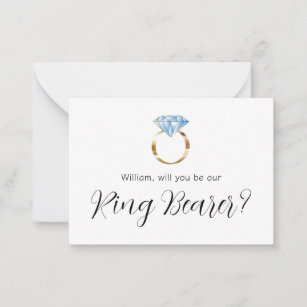Will You Be Our Ring Bearer Diamond Wedding Ring Card
