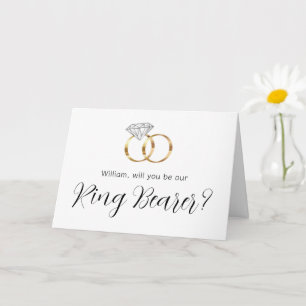 Will You Be Our Ring Bearer Diamond Wedding Rings Card