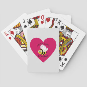 Will You Bee Mine? Red Heart Playing Cards