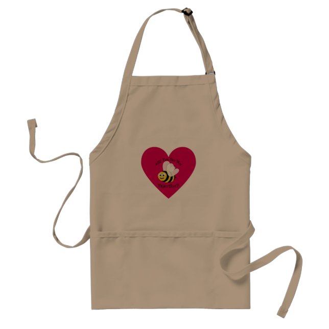 Will You Bee Mine? Red Heart Standard Apron (Front)
