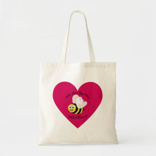 Will You Bee Mine? Red Heart Tote Bag
