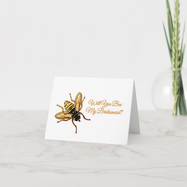Will You Bee My Bridesmaid? Notecard (Front)
