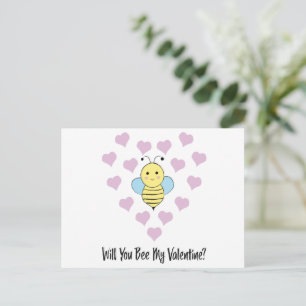 Will You Bee My Valentine Holiday Postcard