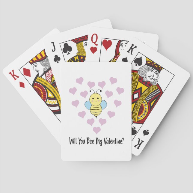 Will You Bee My Valentine Playing Cards (Back)