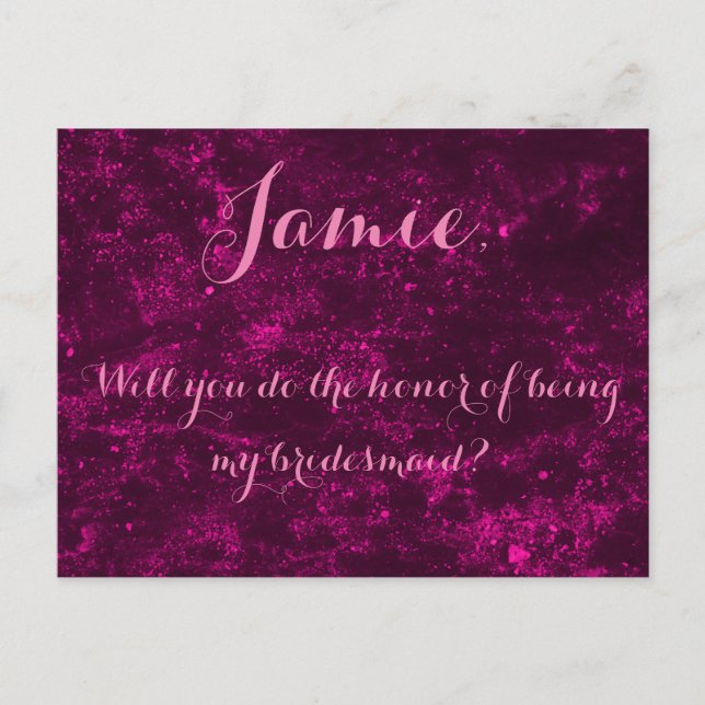 Will you do the honour bridesmaid invitation (Front)