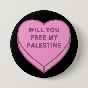 Will you free my Palestine? Cute Candy Heart sweet 7.5 Cm Round Badge
