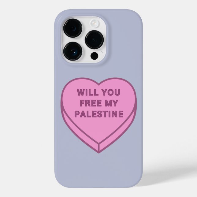 Will you free my Palestine? Cute Candy Heart sweet Case-Mate iPhone Case (Back)