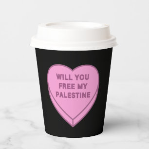 Will you free my Palestine? Cute Candy Heart sweet Paper Cups