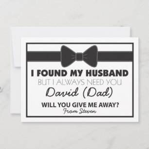 Will You Give Me Away Black/White Bow Tie Invitation