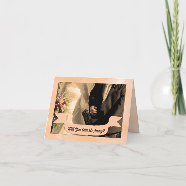 Will You Give me Away? Sepia Father of the Bride Invitation (Front)