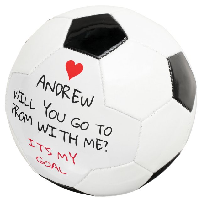 Will you go to prom with me personalised request soccer ball (Three Quarter)
