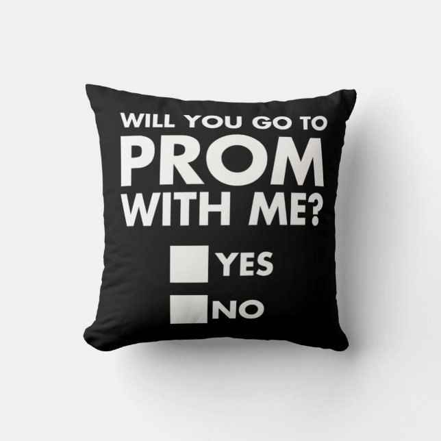 Will You Go To Prom With Me Promposal Print Cushion (Front)