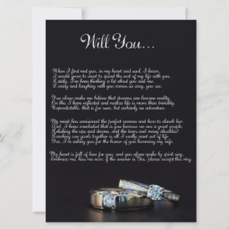 Will You Marry Me Acrostic Poem Proposal - Flat Card