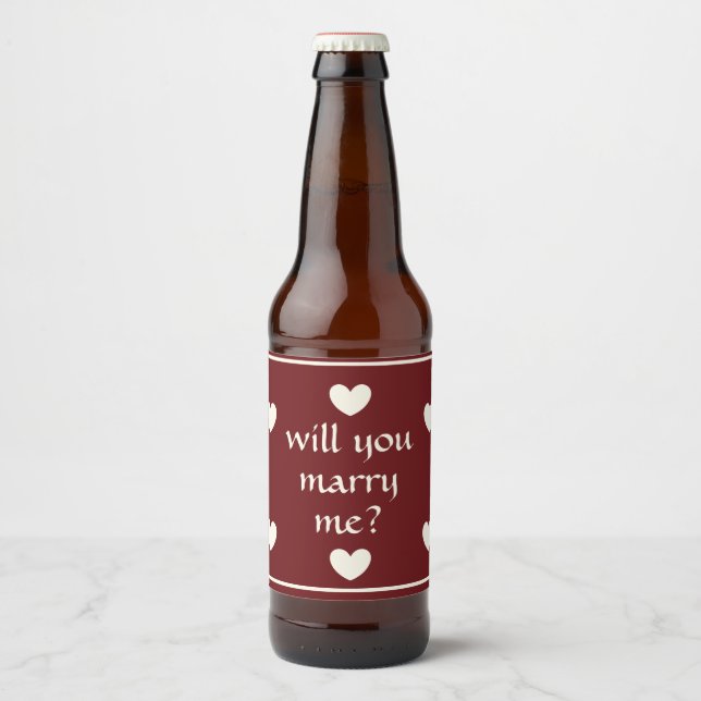 will you marry me beer bottle label (Front)