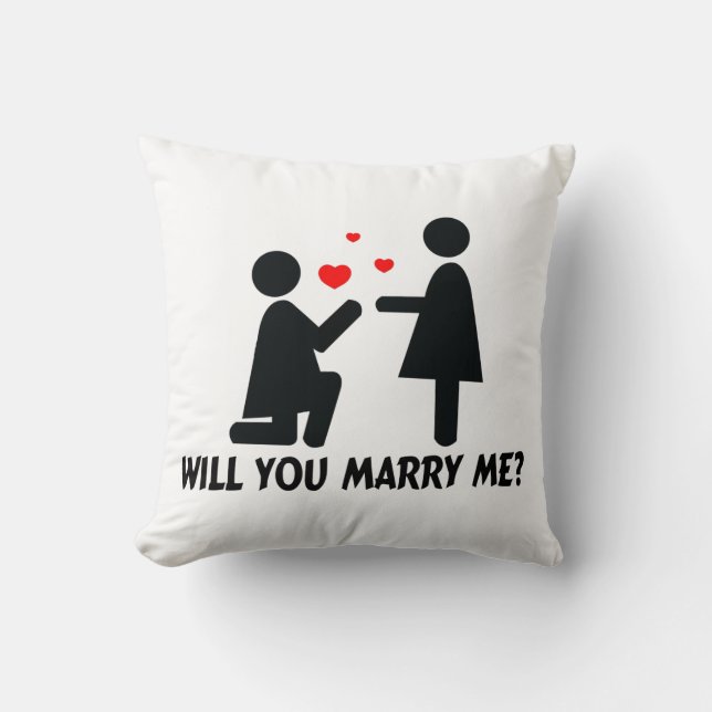 Will You Marry Me Bended Knee Woman & Woman Cushion (Front)