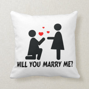 Will You Marry Me Bended Knee Woman & Woman Cushion