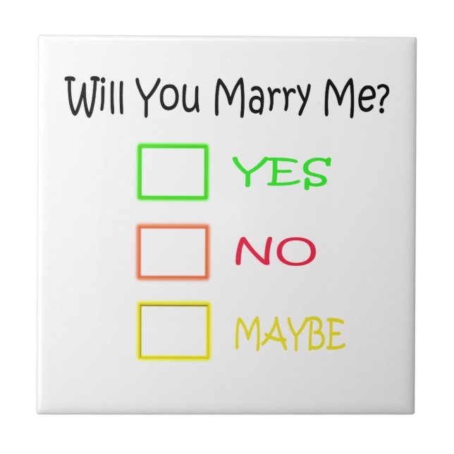 Will You Marry Me by Shirley Taylor Ceramic Tile (Front)