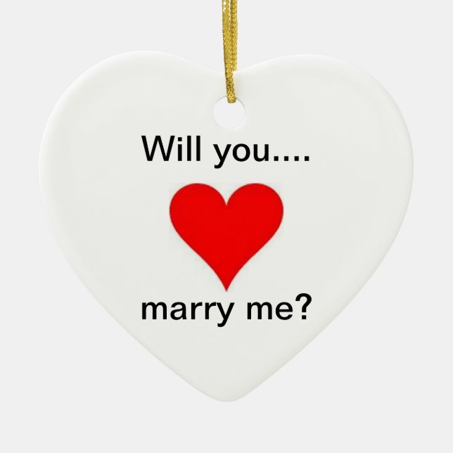 Will You Marry Me Ceramic Ornament (Front)