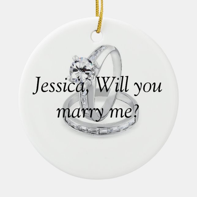 Will You Marry Me Ceramic Ornament (Front)