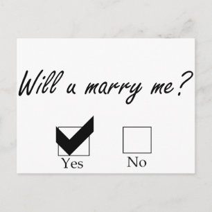 Will you marry me? Check Box Postcard