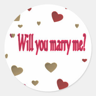 Will you marry me? classic round sticker