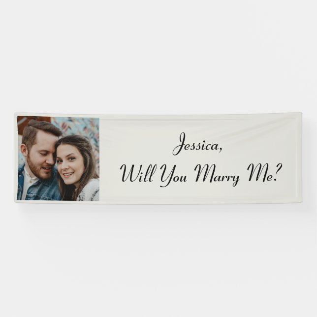 Will You Marry Me | Custom Color Photo Proposal Banner (Horizontal)