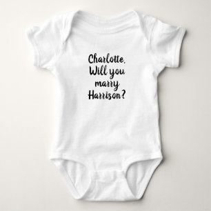 Will You Marry Me custom marriage proposal cute Baby Bodysuit
