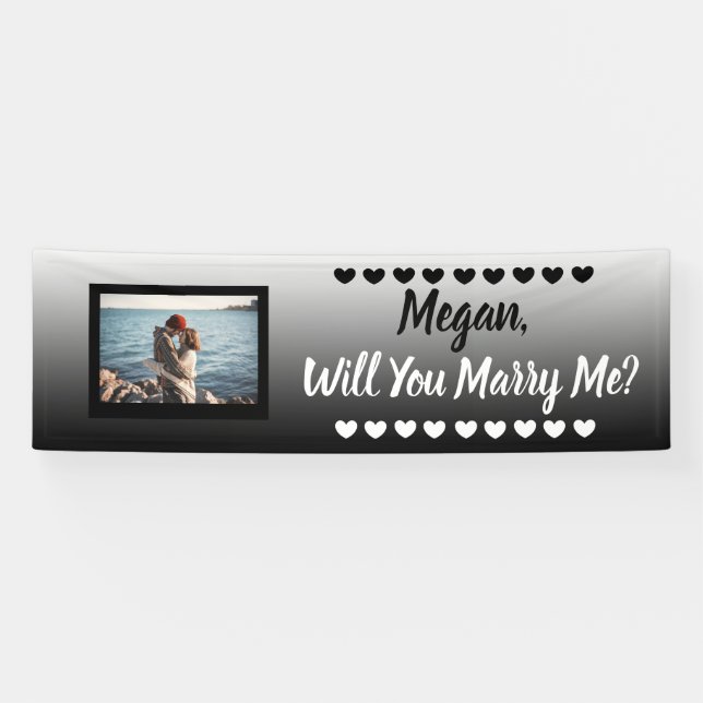 Will you Marry Me Custom Name and Photo Banner (Horizontal)
