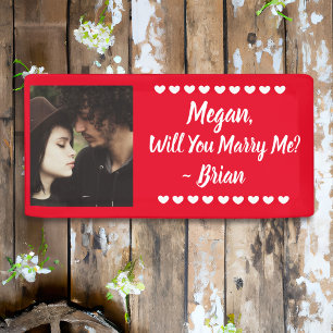 Will you Marry Me Custom Name and Photo Banner
