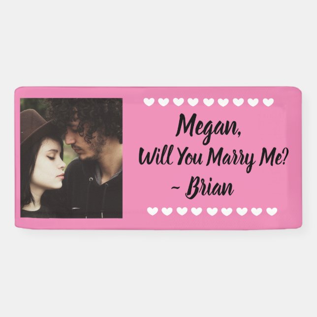 Will you Marry Me Custom Name and Photo    Banner (Horizontal)