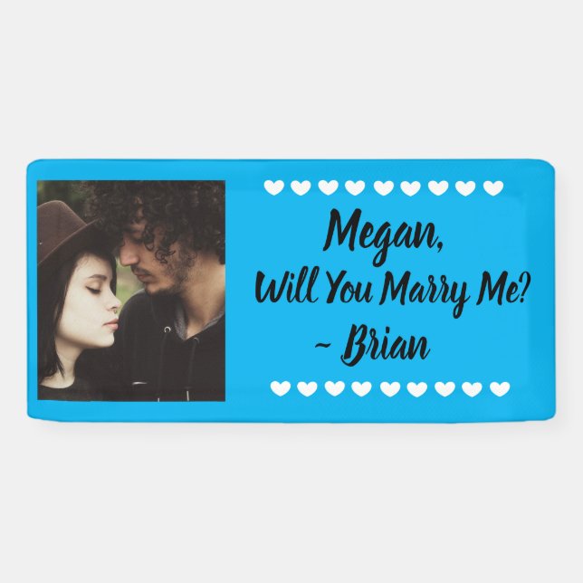 Will you Marry Me Custom Name and Photo  Banner (Horizontal)