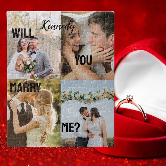 Will You Marry Me Custom Photos Name Personalised Jigsaw Puzzle (Creator Uploaded)