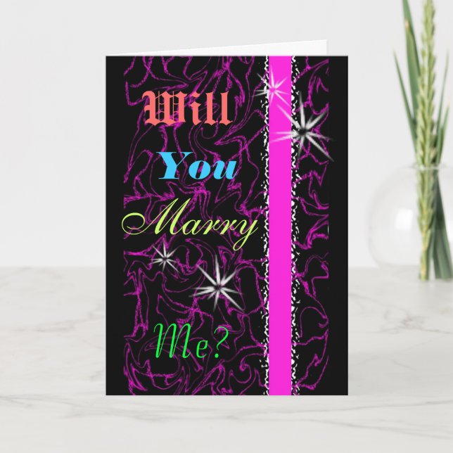 Will You Marry Me Customisable Colourful Card (Front)