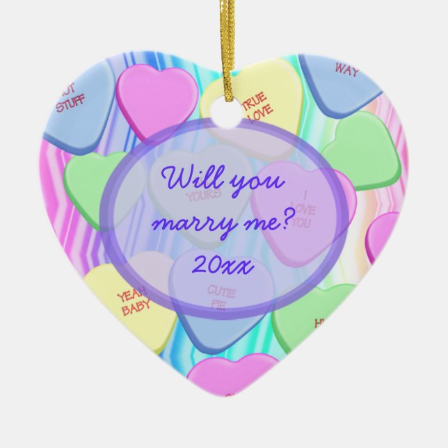 Will You Marry Me Customisable Keepsake Ornament (Front)