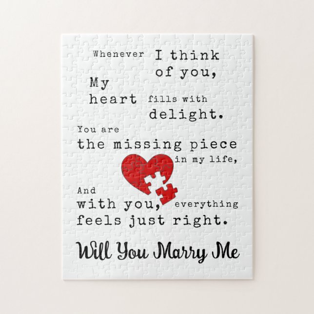 Will You Marry Me - Customise Love Declaration  Jigsaw Puzzle (Vertical)