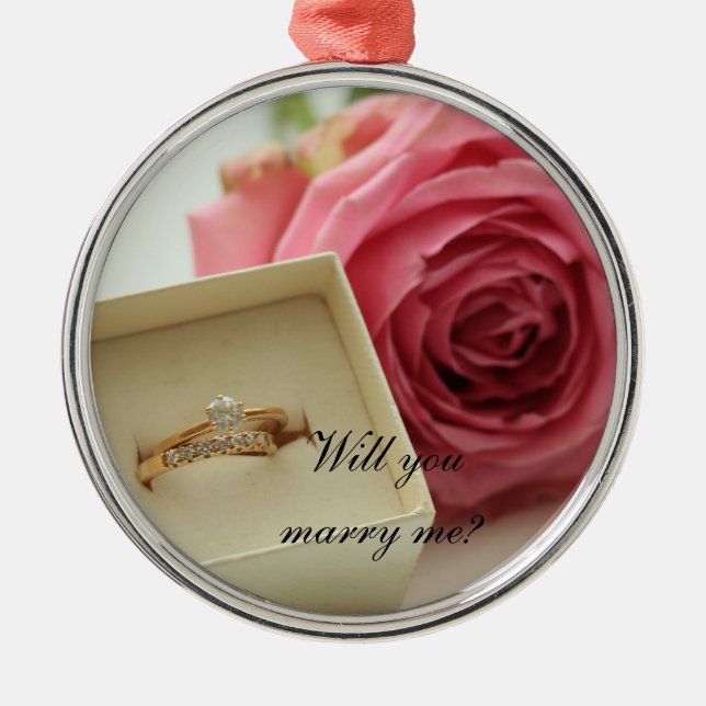 Will you marry me? Diamond ring ornament (Front)