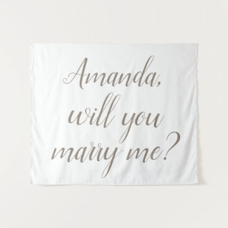Will You Marry Me Engagement Backdrop Tapestry