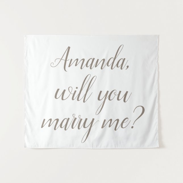 Will You Marry Me Engagement Backdrop Tapestry (Front (Horizontal))