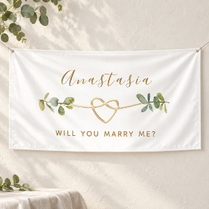 Will You Marry Me Eucalyptus Proposal Banner
