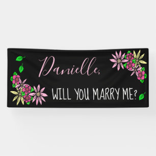 Will you Marry Me,  Floral Banner