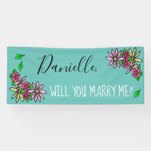 Will you Marry Me,  Floral Banner