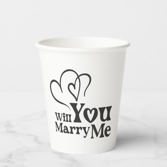 Will you marry me - Funny Wedding Proposal Paper Cups (Front)