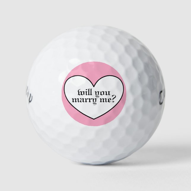 will you marry me? golf balls by dalDesignNZ (Front)