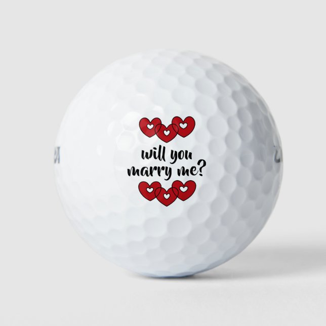 will you marry me? golf balls by dalDesignNZ (Front)