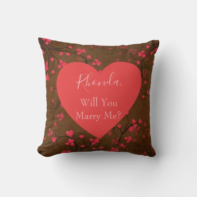 Will You Marry Me Heart Design Cushion (Front)