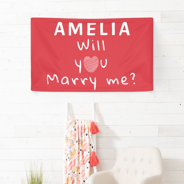 Will you marry me Heart Red Romantic Proposal  Banner (Insitu)